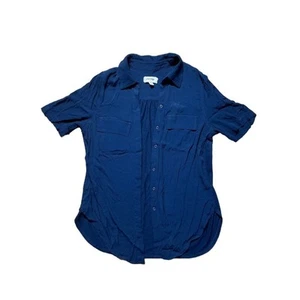 Anthropologie womens Porridge Navy Button-Down Blouse - Size Small - Picture 1 of 6