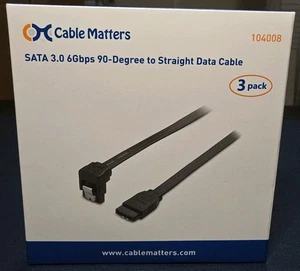 Cable Matters 90 Degree Right Angle 6.0 Gbps 1.5ft SATA III Cable - Pack of 3 - Picture 1 of 2