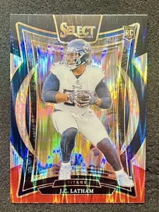 2024 Select Black & Red Prizm Rookie Card JC Latham Tennessee Titans - Picture 1 of 2