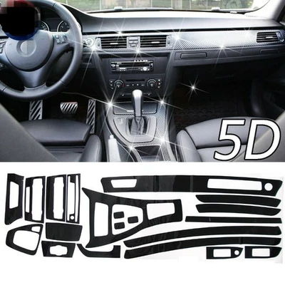 For BMW 320i 325i 328i E90 E92 E93 5D Carbon Fiber Car Trim Interior Decal - Image 1 of 4