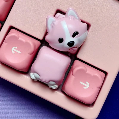 2PCs. Corgi Shiba Artisan Keycap, 3D Hand-Painted, OEM R4 Profile, for MX Switch - Image 1 of 4