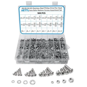 Nuts and Bolts Assortment Kit, 900 pcs Stainless Steel Metric Assorted M6 M5 ... - Bild 1 von 8