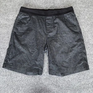 prAna Vaha Hemp Shorts Mens XL (36) Gray Black Athletic Drawstring Lightweight - Picture 1 of 12