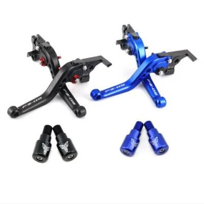 Para YAMAHA FZ-09 2014-2020 2018 FZ09 LOGO Palancas de embrague de freno cortas Tapas de extremo de barra Foto 1 de 4