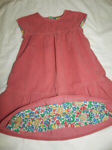 Mini Boden Girls 4T/5T Pink Corduroy Ditsy Floral Lined Prairie Dress So cute