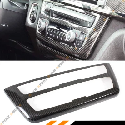 PARA BMW F30 F32 F33 F36 2012-18 CD AC PANEL DE CONTROL FIBRA DE CARBONO MOLDURA CUBIERTA DURA Foto 1 de 4