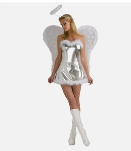 Sexy Silver Angel Costume Adult Standard Fits Dress UP TO Size 12 Rubie’s - Picture 1 of 2