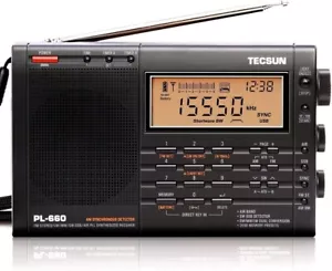 TECSUN PL-660 (Black) FM/LW/MW/SW/AIR Airband BCL Radio Small Japan - Picture 1 of 7
