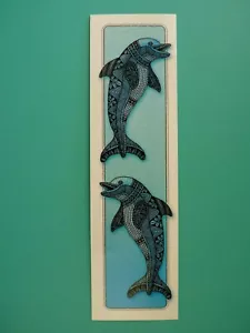 Tattooed Dolphins Collectible Art Bookmark 7.5" Glynn Art - Picture 1 of 3