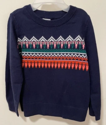 Suéter Pullover Baby Gap Azul Marino Fair Isle Talla 5/5T Nuevo con Etiquetas Foto 1 de 2