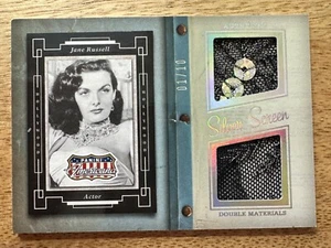 2015 Panini Silver Screen COLOR DBL RELIC Jane Russell # 1/10 FIRST CARD -55 - Picture 1 of 3
