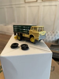 Vintage Aurora Farm Truck HO Slot Car Cream With Green Back FREE SHIPPING - Picture 1 of 8