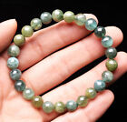 8.1mm Genuine Natural Green Spodumene Crystal Round Beads Bracelet AAA