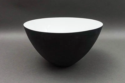 Ensaladera Krenit Denmark Herbert Krenchel mate negro blanco esmalte Foto 1 de 4