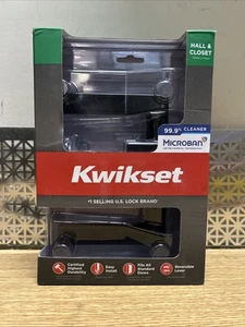 Kwikset Halifax Hall & Closet Lever Door Handle - Microban- Matte Black - Picture 1 of 3