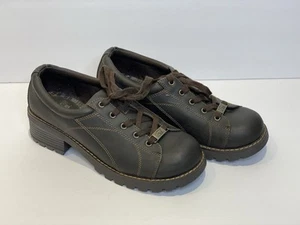 Hot Kiss Oxfords Shoes VTG 90s Y2K Arora Faux Leather Lace Up Grunge Gothic 9W - Picture 1 of 9