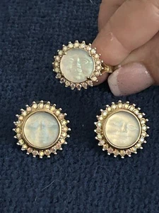 SELTENER Kirks Folly Mond Ring & Ohrringe Set in Aurora Borealis goldfarben - Bild 1 von 9