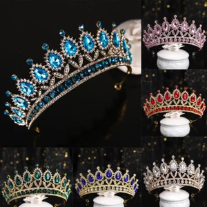 Tiara &Crown for Sweet 15 16 Quinceanera Crystal Princess Tiara Bride Headbands - Picture 1 of 19