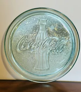 Vintage Coca Cola grün Glas Serviertablett/Platte 13" - Bild 1 von 4