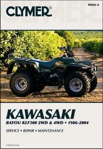 1986-2004 Kawasaki KLF300 KLF 300 Bayou 2WD 4WD ATV Quad CLYMER REPAIR MANUAL