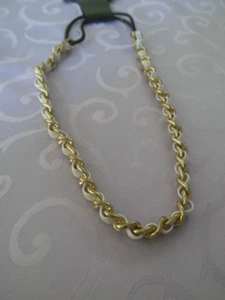 Women's New Look Chain Link Elastic Necklace Gold/White - Picture 1 of 5