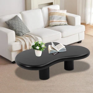 Cloud Couchtisch, moderner Beistell mit großer Tischplatte und 4 zylindrischen - Bild 1 von 12