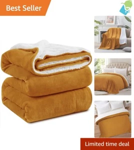King Size Sherpa Fleece Blanket Extra Warm Heavy Thick Winter Bed Plush 500GSM - Picture 1 of 8