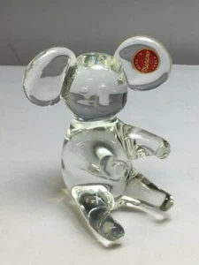 Figura artística de vidrio transparente de Murano de colección oso koala Italia pisapapeles pegatina de papel de aluminio - Imagen 1 de 6