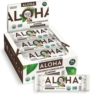 ALOHA Organic Plant Based Protein Bars, Coconut Chocolate Almond, 1.98-Ounce Bar - Picture 1 of 12