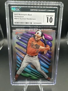 2023 BOWMAN'S BEST SHELLACKED #SH5 GUNNAR HENDERSON ROOKIE CGC 10. Orioles 🔥 - Picture 1 of 2
