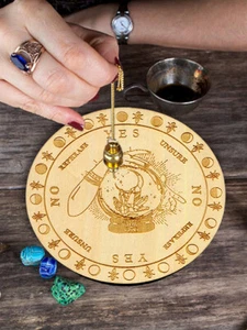 5.9"Wooden Witch Pendulum Board Kit Witchcraft Divination Tools Spirit Altar Dec - Picture 1 of 8