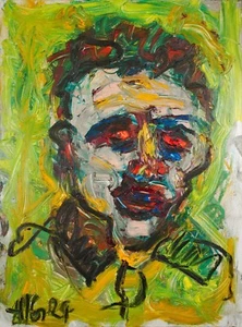 Oil painting "The Citizen" signed unique by Prof. em. Andreas Loeschner - Picture 1 of 2