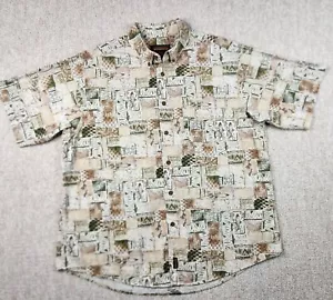 John Rich and Bros Woolrich Herren XL Baumwolle S/S Khaki Prim Fish Button Down Hemd - Bild 1 von 13