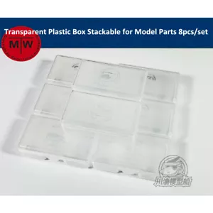 Pequeña caja de plástico transparente apilable para piezas de modelo 8 piezas/juego CY006 - Imagen 1 de 4