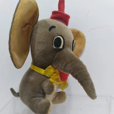 Vtg Firm DUMBO Elephant Hat 6" Tagged Walt Disney Prod Japan 66' Woolikin Plush  - Image 1 of 4