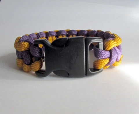 Minnesota Vikings Team Colors Paracord Bracelet - Purple and Yellow Cover