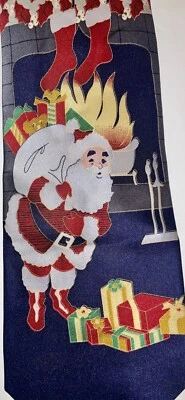 "Corbata de seda LUIGI BORRELLI NAPOLI para hombre siete pliegues ITALIA Navidad Santa 57""" Foto 1 de 4