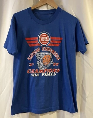 Camiseta DE COLECCIÓN 1987/88 Detroit Pistons Conferencia Este Finales NBA Finales ¡RARA! Foto 1 de 4