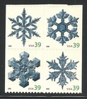 US 2006 SC4109 12 HOLIDAY SNOW FLAKES POSTAGE STAMP V/M BOOKLET BLOCK OF 4 MNH