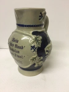 Jarra de vino individual alemana de gres esmaltado salino 1984 ~ WN43 - Imagen 1 de 5