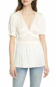 Polo Ralph Lauren CLUBHOUSE CREAM Women's Joclyn Pleat Satin Top, US 4 - Picture 1 of 4