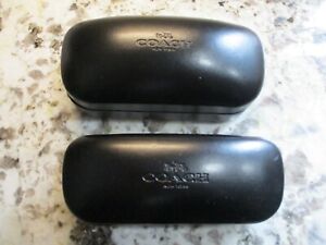 SET OF 2 - Coach  Authentic Black Leather Hard Shell Glasses Cases
