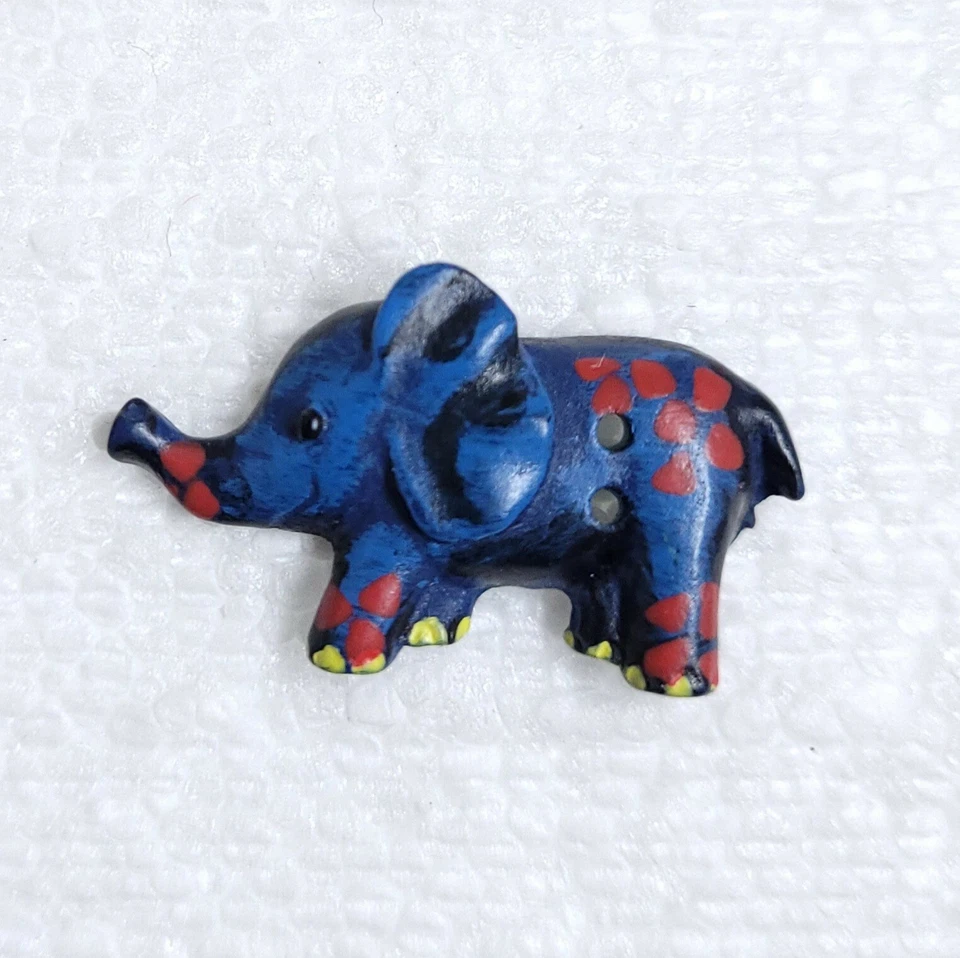 JHB Blue Elephant Button 29mm Mental Health Logo Novelty Sewing Art Room Craft - Image 1 of 4
