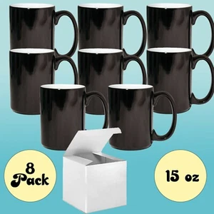 8 Stck. 15 Unzen El Grande Farbwechsel Leere Sublimation Kaffeetassen + SCHAUMSTOFF Box - Bild 1 von 4