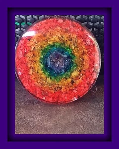 GRANDE PIASTRA DI RICARICA CHAKRA, piastra energetica cristallo chakra, piastra di compensazione EmF - Foto 1 di 3