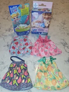 Hasbro Baby Alive Doll Clothes Outfit Jumper Dress Lot C New Diaper Spoon Food - Picture 1 of 6