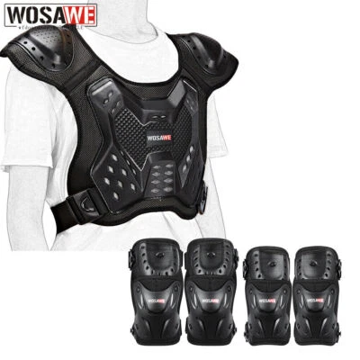 Colete WOSAWE Motorcross Body Proteção ATV Baú Anti Impacto Joelho Cotovelo Almofadas - Imagem 1 de 4