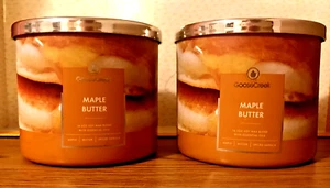 MAPLE BUTTER LARGE JAR CANDLE 14.5 oz 3 WICK GOOSE CREEK CANDLE NEW SOY WAX x 2 - Picture 1 of 2