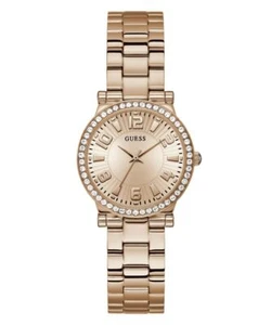 Guess Ladies Watch Wristwatch Fawn GW0686L3 Stainless Steel Rose Gold Coloured - Picture 1 of 6