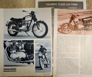 Triumph T100R Daytona 1967 artículo de prueba de motocicleta anuncio impreso con especificaciones - Imagen 1 de 1